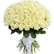 101 біла троянда 60 см