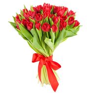Букет із 35 червоних тюльпанів