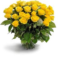 Букет із 25 жовтих троянд