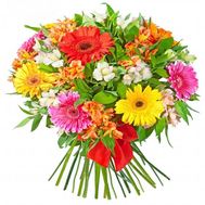 Букет із гербер і альстромерій