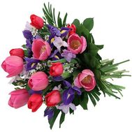 Тюльпани та іриси в букеті