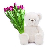Ведмедик з тюльпанами