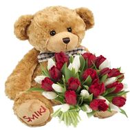 25 тюльпанів і ведмедик