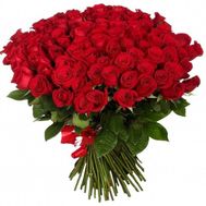 75 червоних троянд 60 см
