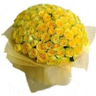 75 жовтих троянд 60 см