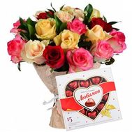 Барвистий букет троянд