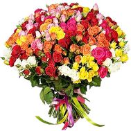 Букет із 101 кущової троянди