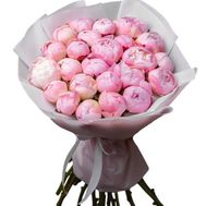 Букет із 25 рожевих півоній