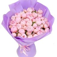 Букет 51 рожева імпортна півонія