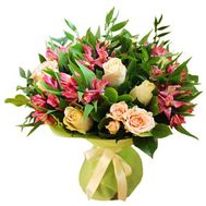 Букет із альстромерій і троянд