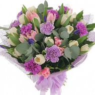 Букет із гвоздик і тюльпанів