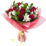 Букет із троянд і альстромерій