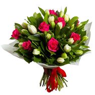 Букет із троянд і тюльпанів
