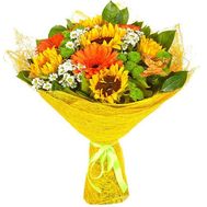 Букет з соняшниками та іншими квітами