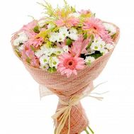 Букет квітів з хризантем і гербер