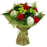 Букет з троянд і хризантем