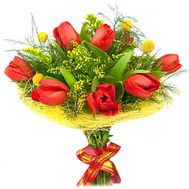 Букет тюльпанів і мімози