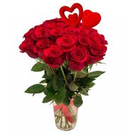 Букет троянд з серцями