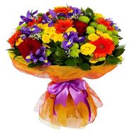 Яскравий букет із ірисами