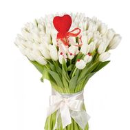 Букет із 101 білого тюльпана