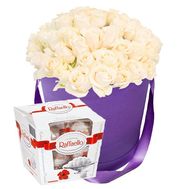 Букет 51 біла троянда в коробці