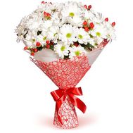 Букет 11 білих ромашкоподібних хризантем