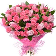 Букет з троянд і тюльпанів