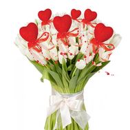 Букет із 75 білих тюльпанів