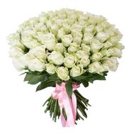 101 біла троянда 40 см