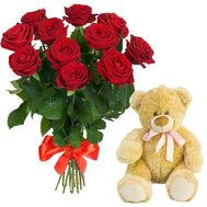 11 червоних троянд і Ведмедик