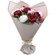 11 різнокольорових півоній