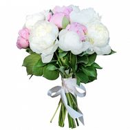 15 білих та рожевих півоній