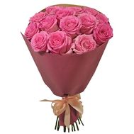 15 рожевих троянд 70 см