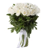 Букет із 45 білих півоній