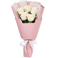 5 білих троянд