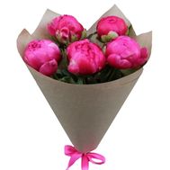 5 рожевих півоній