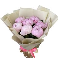 Букет з 7 рожевих півонії