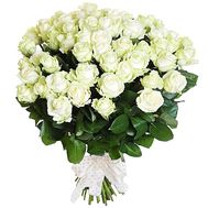 Чудовий букет із 65 білих троянд