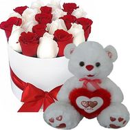 Коробка з 25 білих троянд з Голландії