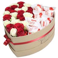 Троянди і Raffaello в коробці