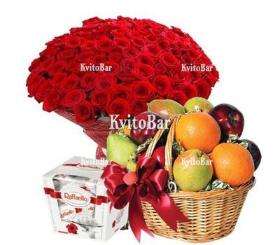 101 троянда, фрукти, цукерки