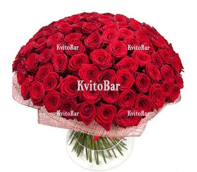 121 червона троянда 60 см