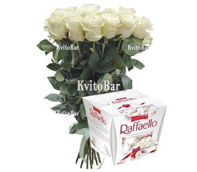 15 голландских роз и конфеты