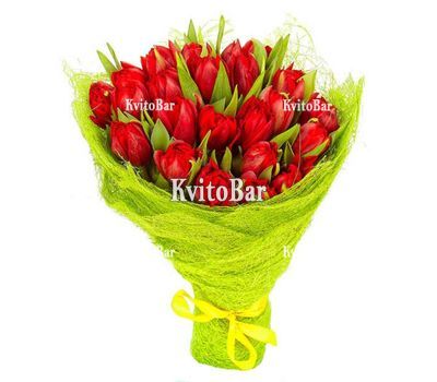 19 червоних тюльпанів