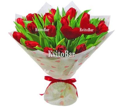 21 красный тюльпан