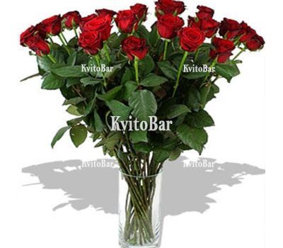 Букет із 21 голландської червоної троянди