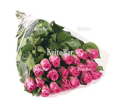 Букет 21 імпортної рожевої троянди