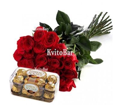 21 еквадорська троянда з великим бутоном