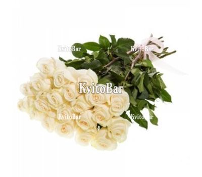 Bouquet of 31 imported white roses