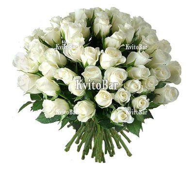 Великий букет із 51 високої білої троянди